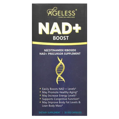 Ageless Foundation Laboratories, NAD+ Boost, 30 cápsulas vegetales