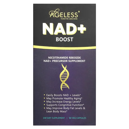 Ageless Foundation Laboratories, NAD+ Boost, 90 cápsulas vegetales