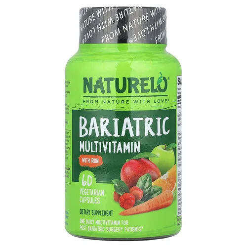 NATURELO, Suplemento multivitamínico bariátrico con hierro, 60 cápsulas vegetales
