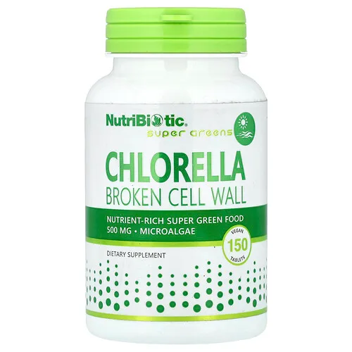 NutriBiotic, Super Greens, Clorela, 150 comprimidos veganos (500 mg por comprimido)
