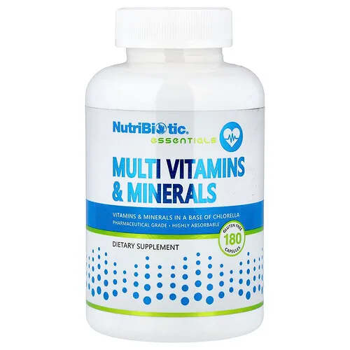 NutriBiotic, Esenciales, Multivitaminas y minerales`` 180 cápsulas
