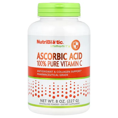 NutriBiotic, Inmunidad, Ácido ascórbico, Vitamina C 100 % pura, Polvo cristalino, 227 g (8 oz)