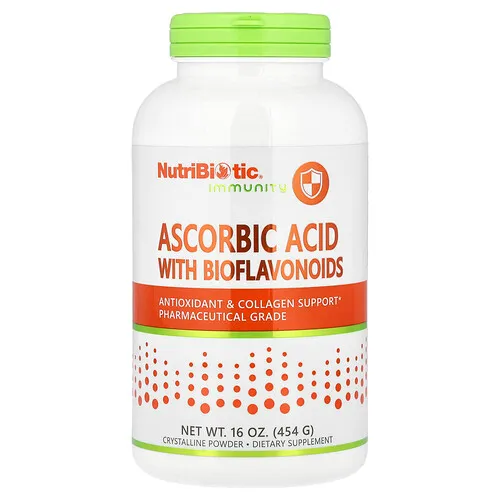 NutriBiotic, Inmunidad, Ácido ascórbico con bioflavonoides, Polvo cristalino, 454 g (16 oz)