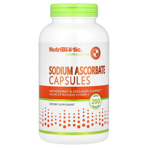 NutriBiotic, Ascorbato de sodio, 250 cápsulas veganas
