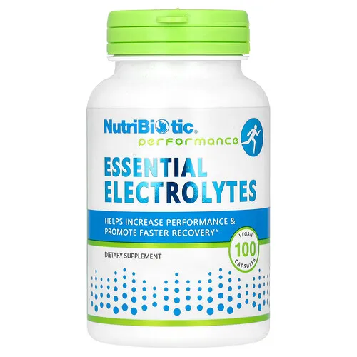NutriBiotic, Rendimiento, Electrolitos esenciales, 100 cápsulas veganas