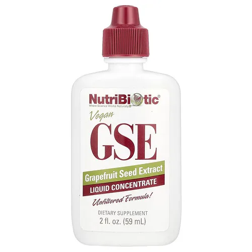 NutriBiotic, GSE, Extracto de semilla de pomelo vegano, Concentrado líquido, 100 mg, 59 ml (2 oz. líq.)