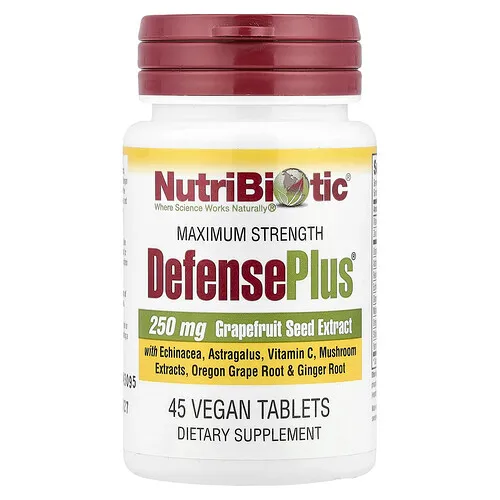 NutriBiotic, DefensePlus, Potencia máxima, 45 comprimidos veganos