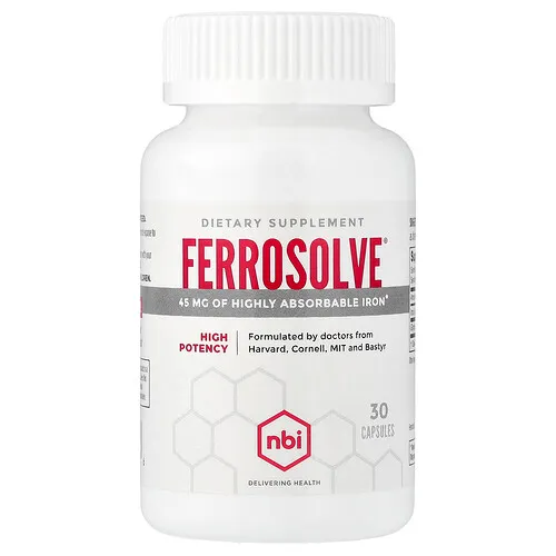NBI, Ferrosolve®, Suplemento alimentario, 30 cápsulas