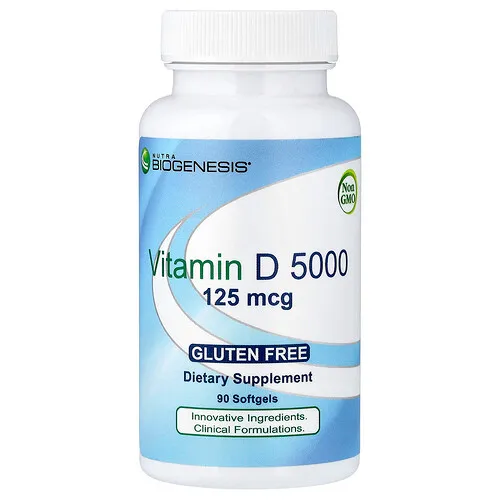 Nutra BioGenesis, Vitamina D 5000, 125 mcg, 90 cápsulas blandas