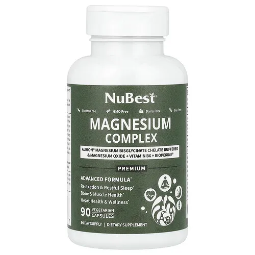 NuBest, Complejo de magnesio, 90 cápsulas vegetales
