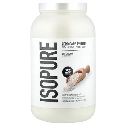 Isopure, Proteína sin carbohidratos en polvo, Sin sabor, 1,36 kg (3 lb)
