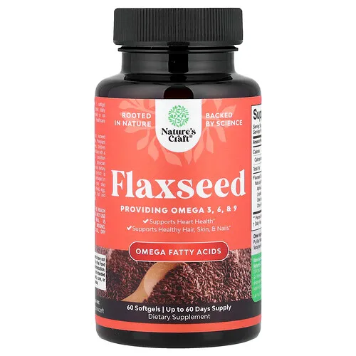 Nature's Craft, Linaza, 60 cápsulas blandas (1000 mg por cápsula blanda)