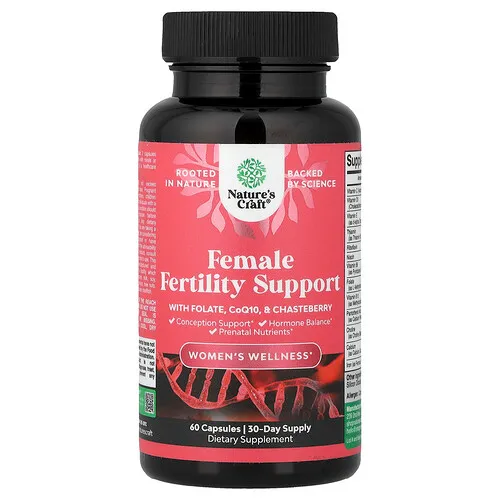Nature's Craft, Bienestar de la mujer, Refuerzo para la fertilidad femenina, 60 cápsulas