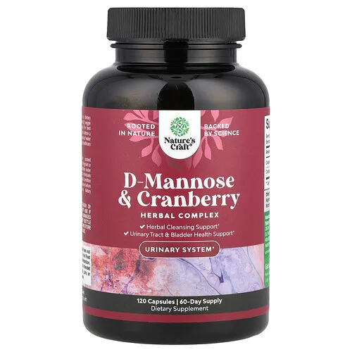 Nature's Craft, D-manosa y arándano rojo, 120 cápsulas