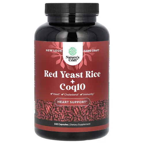 Nature's Craft, Arroz de levadura roja con CoQ10, 240 cápsulas