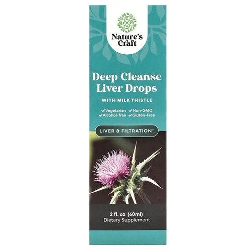 Nature's Craft, Gotas de limpieza profunda para el hígado con cardo mariano, 60 ml (2 oz. líq.)