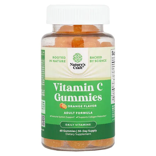 Nature's Craft, Gomitas con vitamina C, Naranja, 60 gomitas