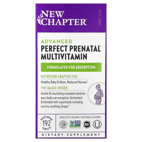 New Chapter, Suplemento multivitamínico prenatal Advanced Perfect Prenatal™, 192 comprimidos vegetales