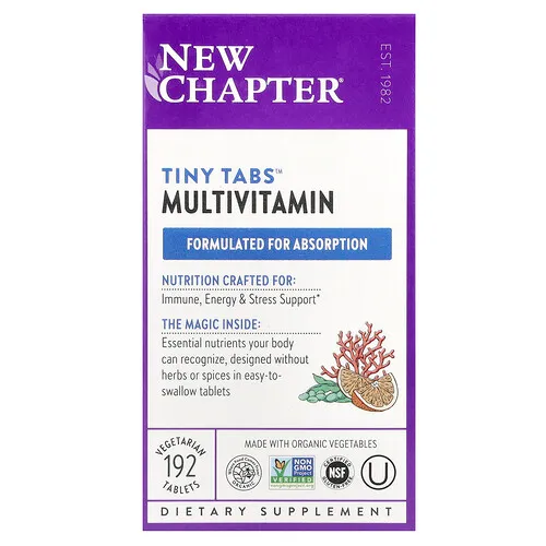 New Chapter, Suplemento multivitamínico Tiny Tabs™, 192 comprimidos vegetales