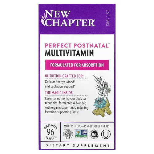 New Chapter, Perfect Postnatal, Suplemento multivitamínico, 96 comprimidos vegetales