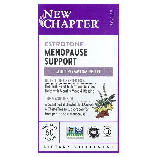 New Chapter, Estrotone™, Refuerzo para el alivio de los síntomas de la menopausia, 60 cápsulas vegetales