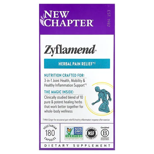 New Chapter, Zyflamend™, Suplemento analgésico herbal, 180 cápsulas vegetales