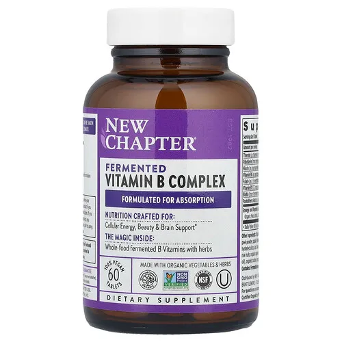 New Chapter, Complejo de vitaminas B fermentadas, 60 comprimidos veganos
