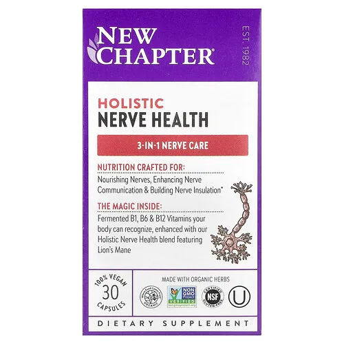 New Chapter, Salud holística de los nervios`` 30 cápsulas