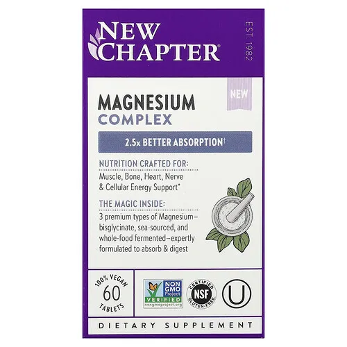 New Chapter, Complejo de magnesio, 60 comprimidos (162,5 mg por comprimido)