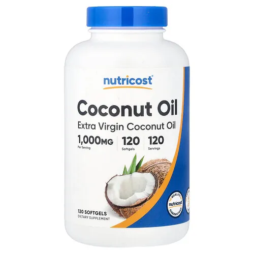 Nutricost, Aceite de coco, 1000 mg, 120 cápsulas blandas