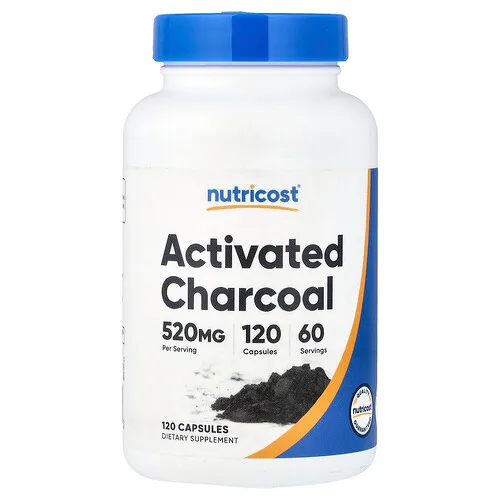 Nutricost, Carbón vegetal activado, 120 cápsulas (260 mg por cápsula)
