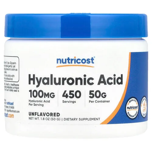 Nutricost, Ácido hialurónico, Sin sabor, 50 g (1,8 oz)
