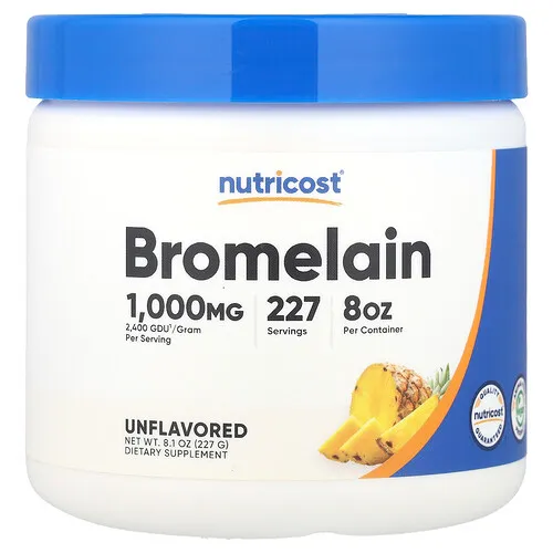 Nutricost, Bromelaína, Sin sabor, 227 g (8,1 oz)