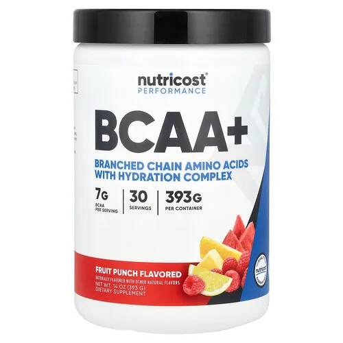 Nutricost, Performance, BCAA+, Ponche de frutas, 393 g (14 oz)