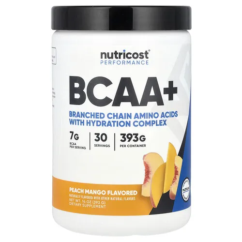 Nutricost, Performance, BCAA+, Melocotón y mango, 393 g (14 oz)