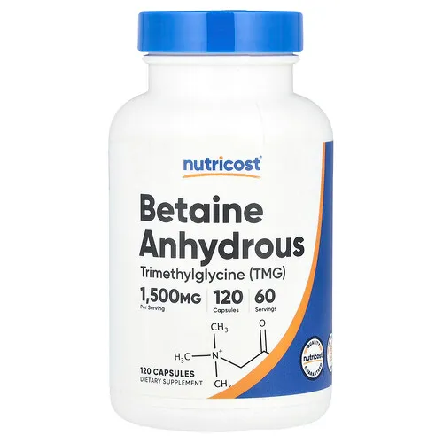 Nutricost, Betaína anhidra, 120 cápsulas (750 mg por cápsula)
