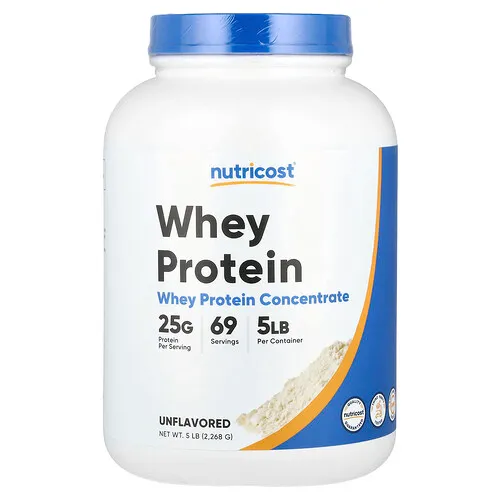 Nutricost, Concentrado de proteína de suero de leche, Sin sabor, 2268 g (5 lb)