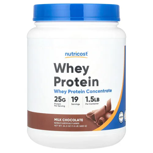 Nutricost, Concentrado de proteína de suero de leche, Chocolate con leche, 680 g (1,5 lb)
