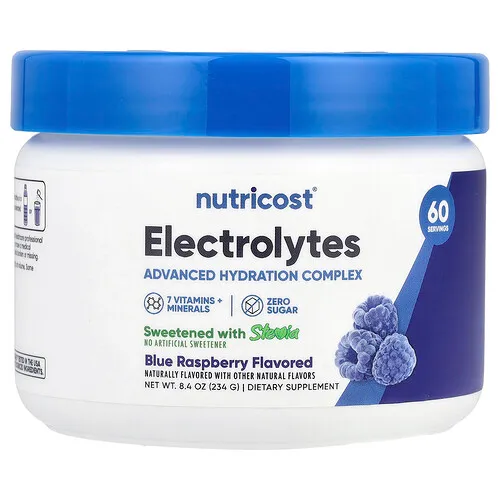 Nutricost, Electrolytes, Complejo de hidratación avanzada, Frambuesa azul, 234 g (8,4 oz)