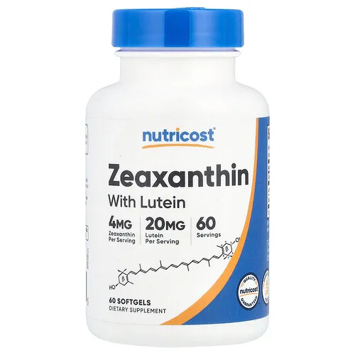 Nutricost, Zeaxantina con luteína, 60 cápsulas blandas