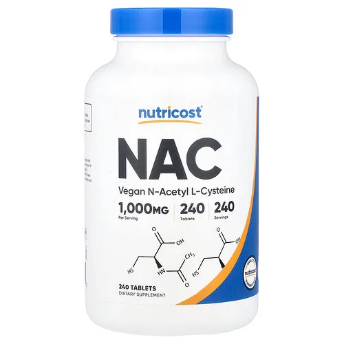 Nutricost, NAC, 1000 mg, 240 comprimidos