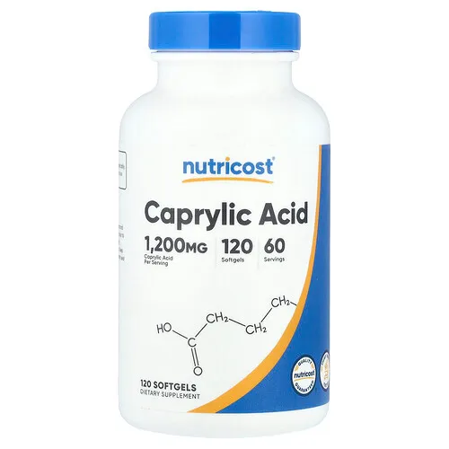 Nutricost, Ácido caprílico, 120 cápsulas blandas (600 mg por cápsula blanda)