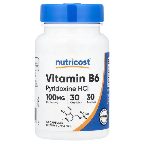 Nutricost, Vitamina B6, 100 mg, 30 cápsulas