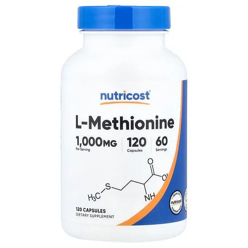 Nutricost, L-metionina, 120 cápsulas (500 mg por cápsula)