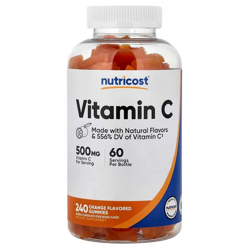 Nutricost, Gomitas con vitamina C, Naranja, 240 gomitas