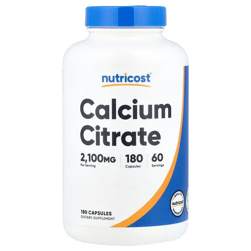 Nutricost, Citrato de calcio, 180 cápsulas (700 mg por cápsula)