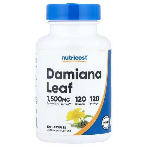 Nutricost, Hoja de damiana, 120 cápsulas (150 mg por cápsula)