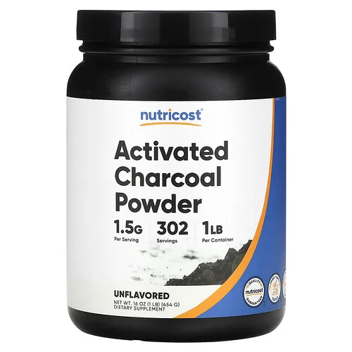 Nutricost, Carbón vegetal activado en polvo, Sin sabor, 454 g (16 oz)