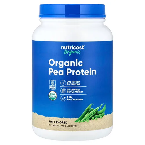 Nutricost, Proteína de guisante orgánico, sin sabor`` 907 g (2 lb)