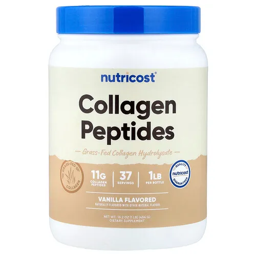 Nutricost, Péptidos de colágeno, Vainilla, 454 g